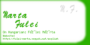 marta fulei business card